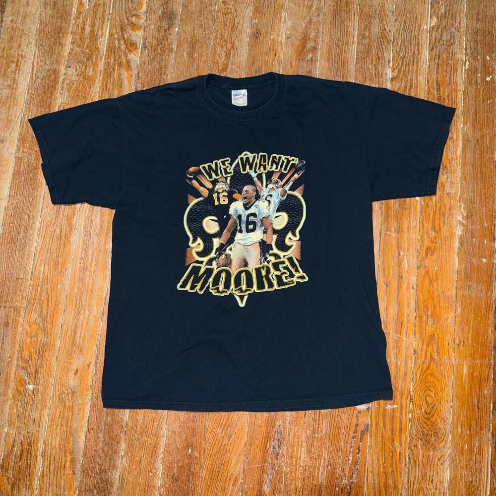 Vintage New Orleans Saints We Want Moore Lance Moore Graphic T-Shirt